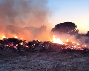 Partanna - Incendio doloso di rifiuti cda Vallesecco (2)